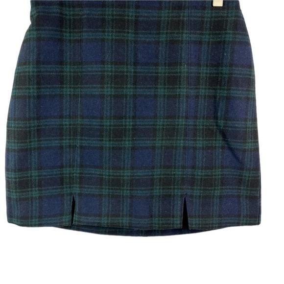 Hollister Green/Blue Plaid A-Line Mini Skirt Ultra High-Rise - Picture 2 of 11